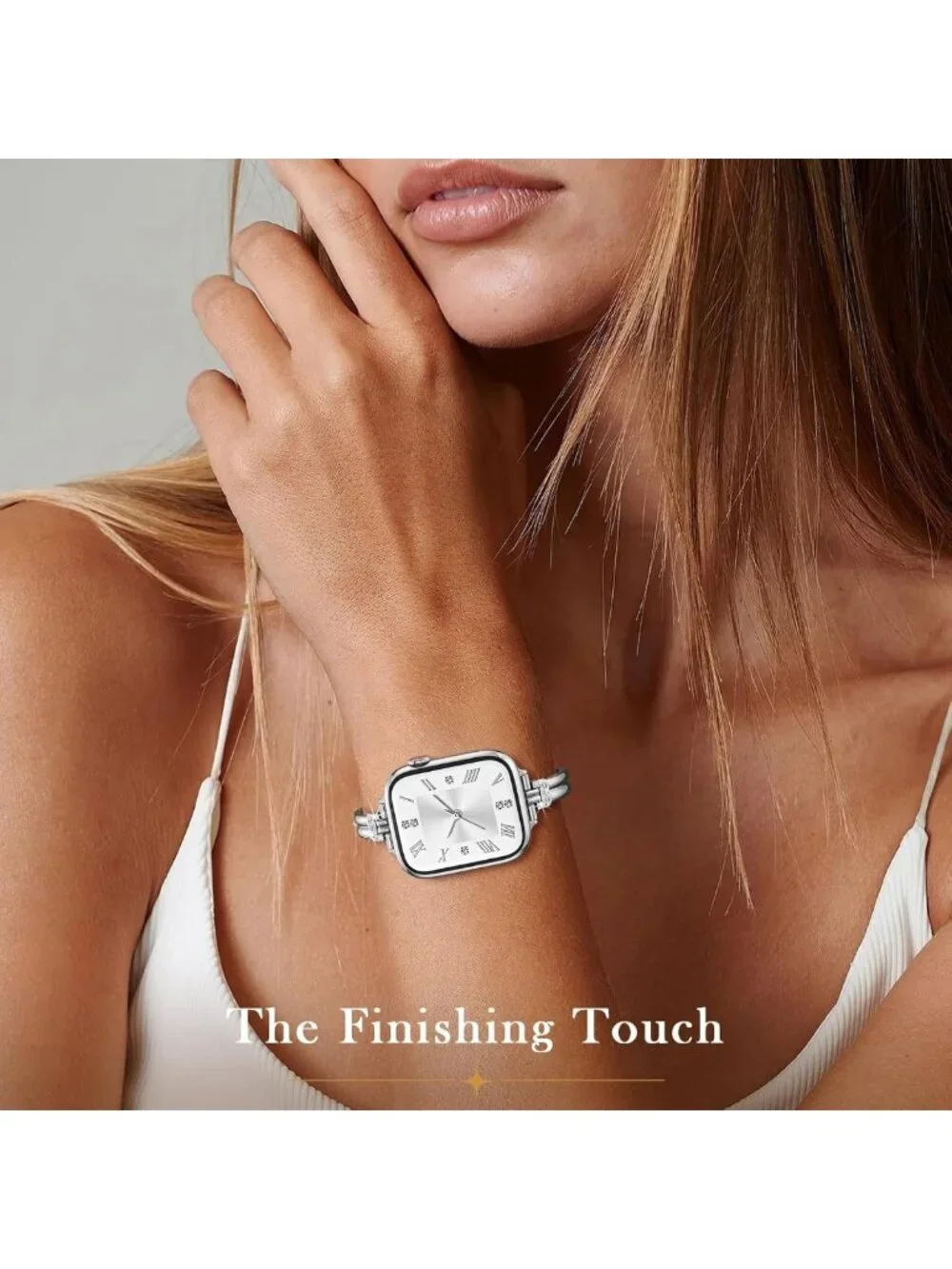 Stylish Slim Metal Watch Band for Women - Bling Diamond Bracelet for iWatch
